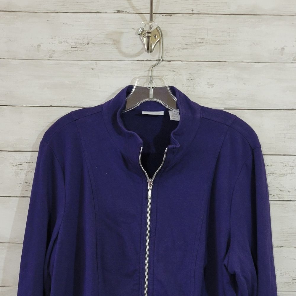 Zenergy by Chico's Size 0 4\6 S Full Zip Purple Jacket Drawstring Detail Pockets - Picture 2 of 8